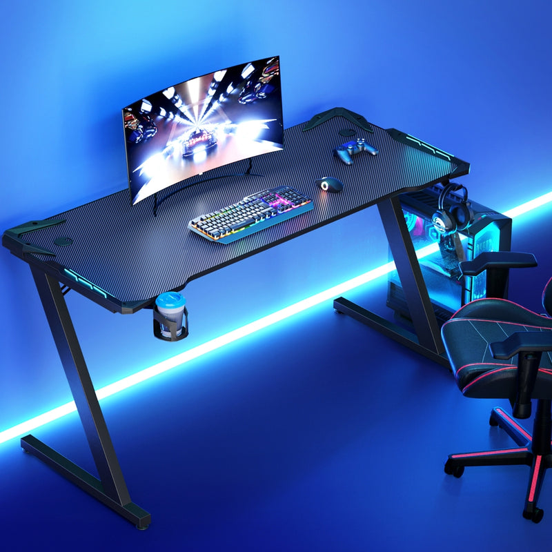 Artiss Gaming Desk Computer Desks LED Light 140CM