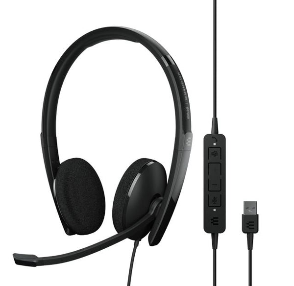 SENNHEISER | Sennheiser ADAPT 160T USB II On-ear, double-sided USB-A headset with in-line call control and foam earpads. Certified for Microsoft Teams