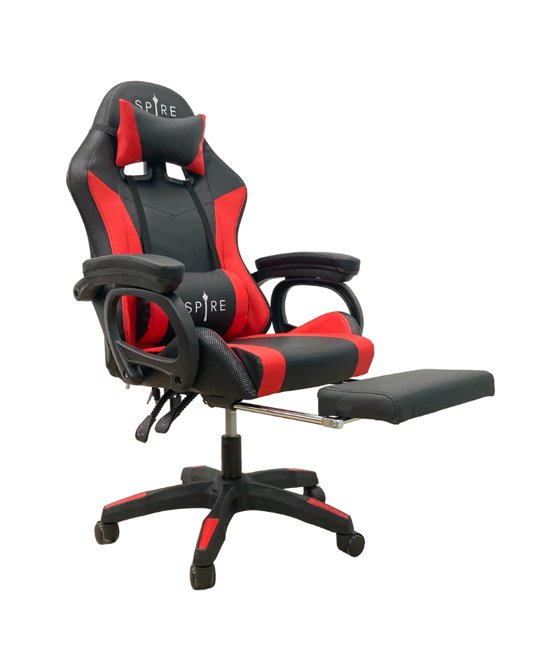 Spire ONYX LED, Bluetooth, Massage Gaming Chair Red/Black