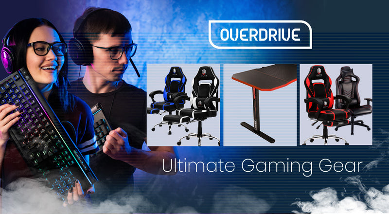 OVERDRIVE Gaming Desk 139cm PC Setup Table Computer Carbon Fiber Style Black