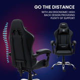 OVERDRIVE Conquest Series Reclining Gaming Ergonomic Office Chair with Lumbar and Neck Pillows, Black