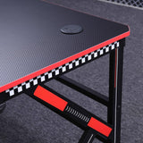 Gaming Desk Desktop PC Computer Desks Desktop Racing Table Office Laptop Home K-Shaped Legs Black 120cm