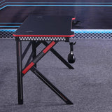 Gaming Desk Desktop PC Computer Desks Desktop Racing Table Office Laptop Home K-Shaped Legs Black 140cm