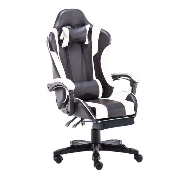 Gaming Chair Office Computer Seating Racing PU Executive Racer Recliner Large Black White