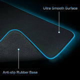 LED Gaming Mouse Pad Large RGB Extended Mousepad Keyboard Desk Anti-slip Mat