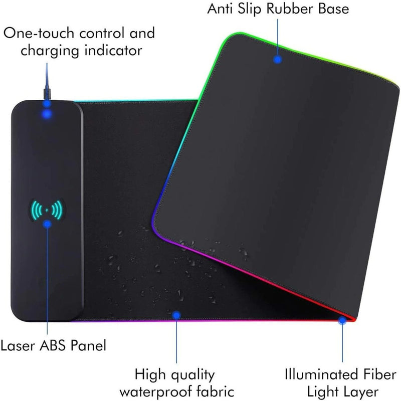 RGB Wireless 15W Oversized Charger Mouse Pad 800x300 MM Gaming Mouse Pad