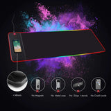 RGB Wireless 15W Oversized Charger Mouse Pad 800x300 MM Gaming Mouse Pad