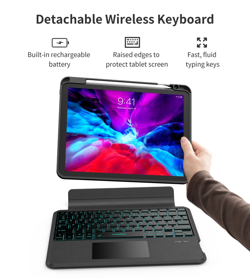 CHOETECH BH-018 Wireless Keyboard with Touchpad and Backlight for iPad Pro 11 &quot; (Black)