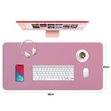 Pink 90cm*45cm Dual Side Office Desk Pad Waterproof PU Leather Computer Mouse Pad